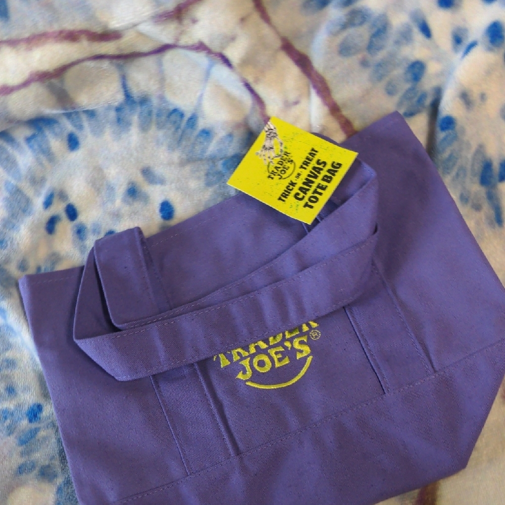 Trader Joe's Purple Canvas Tote Bag